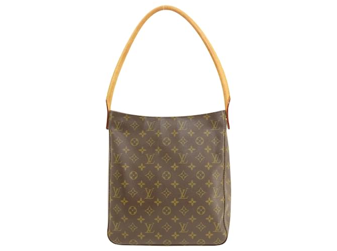 Louis Vuitton Looping GM Marrom Lona  ref.1404994