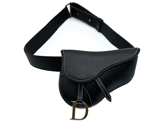 Saddle Sela Dior Preto Couro  ref.1405008