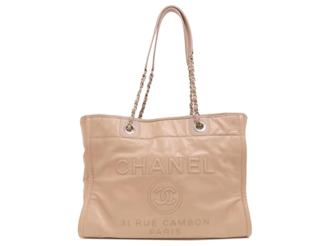 Chanel Deauville Pink Leder  ref.1405082