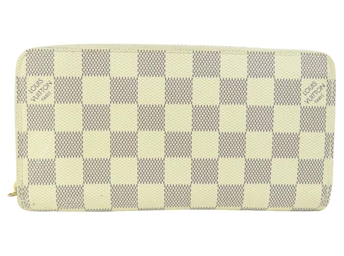 Louis Vuitton Portefeuille zippy Branco Lona  ref.1405092