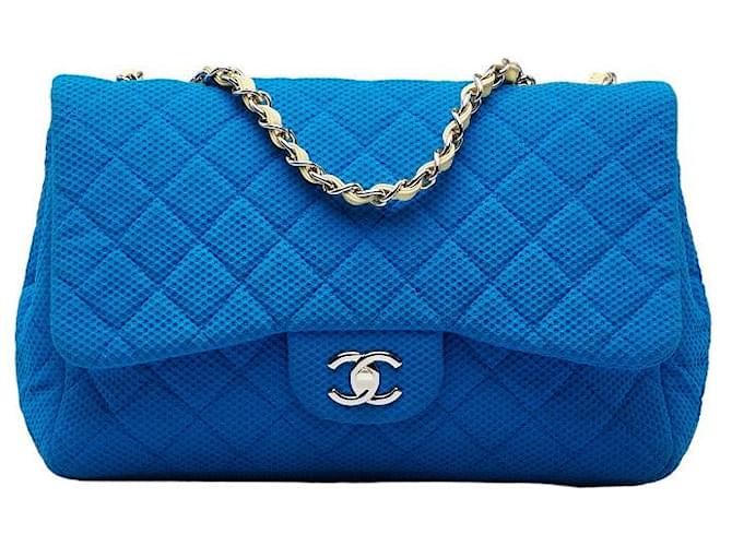 Borsa a mano Chanel Matelassé Coco Mark in tela blu in ottime condizioni  ref.1405158