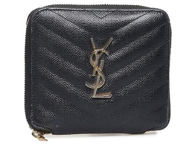 Yves Saint Laurent Monogram Caviar Short Wallet  Leather Short Wallet in Good condition  ref.1405176