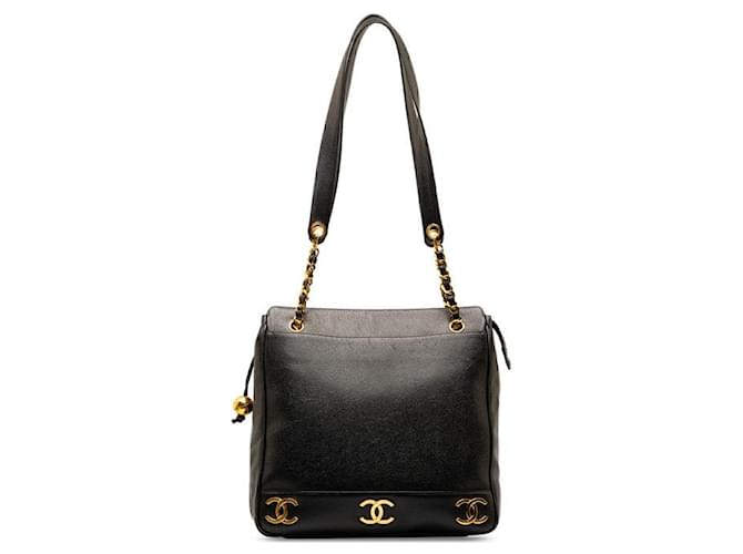 Chanel Triple CC Caviar Tote Bag Leder Tote Bag in gutem Zustand  ref.1405192