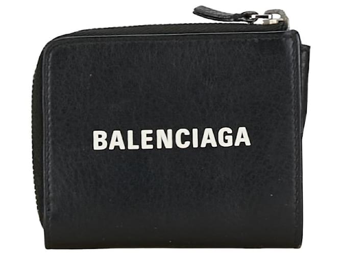Balenciaga Porte-cartes zippé en cuir Porte-monnaie en cuir 505046 en bon état  ref.1405195