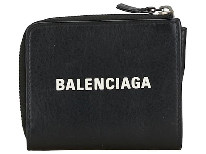 Balenciaga Everyday Leather Card Case 505046 in Very Good Condition Black  ref.1405195