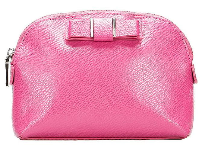 Coach Leather Cosmetic Pouch F52630 in Very Good Condition Pink  ref.1405204