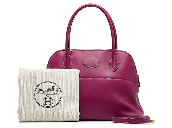 Hermès Sac à main Hermes Bolide 27 en Swift Violet en excellent état Cuir  ref.1405244