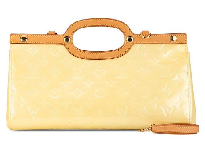 Bolso de mano de cuero patentado Louis Vuitton Roxbury Drive M91374 en buen estado Amarillo  ref.1405261