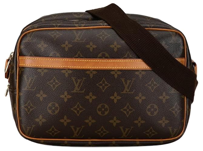 Louis Vuitton Monogram Reporter PM Shoulder Bag M45254 Brown PVC Leather in Very Good Condition Cloth  ref.1405269