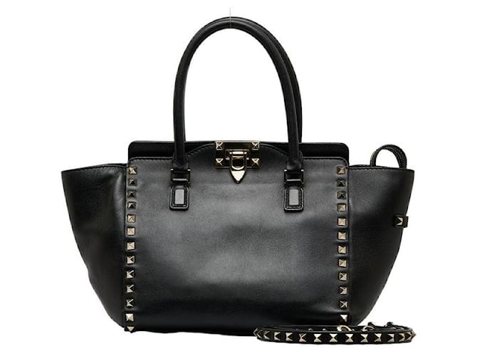 Bolsa de mão Valentino Garavani Rockstuds em couro 2WAY em muito bom estado Preto  ref.1405279