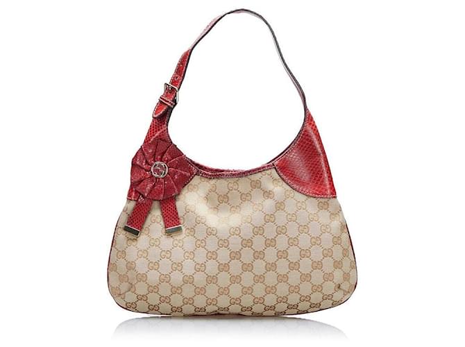 Gucci GG Canvas Trophy Shoulder Bag Canvas Shoulder Bag 189829 in good condition Cloth  ref.1405289