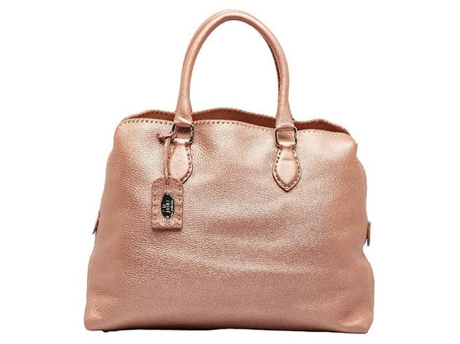 Sac à main Fendi Selleria en cuir en bon état Rose  ref.1405292