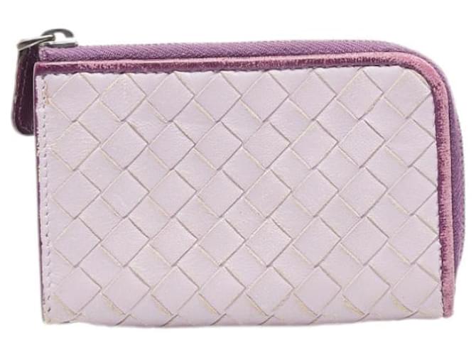 Bottega Veneta Intrecciato L Zip Card Case Capa para cartão de couro em bom estado  ref.1405302