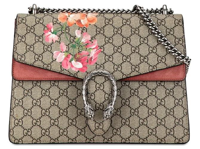 Gucci Dionysus Ketten-Schultertasche aus PVC und Wildleder 400235 in sehr gutem Zustand Beige Kunststoff  ref.1405310