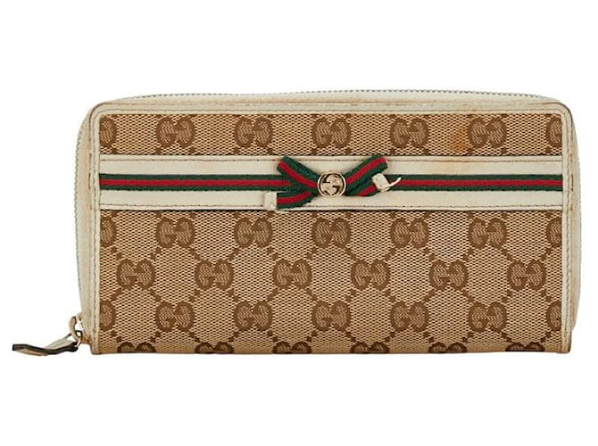 Gucci GG Canvas Mayfair Portefeuille zippé Portefeuille long en toile 257003 en bon état  ref.1405317