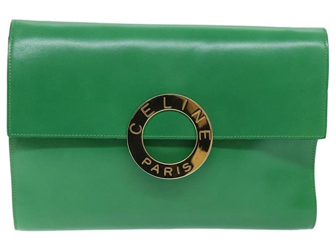 Céline Logo du cercle Green Leather  ref.1405422