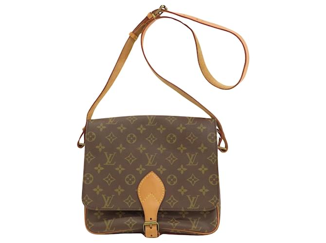 Louis Vuitton Cartouchière Castaño Lienzo  ref.1405467