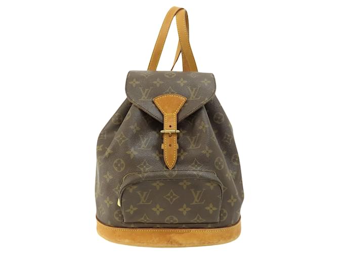 Louis Vuitton Montsouris MM Marrom Lona  ref.1405471