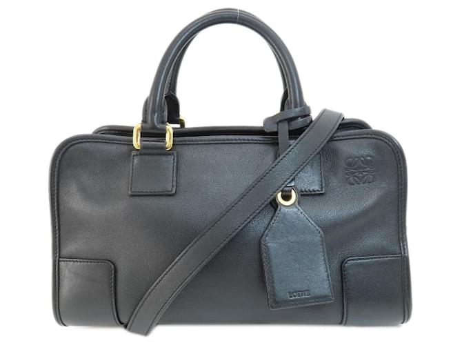 LOEWE AMAZONA Veau façon poulain Noir  ref.1405489