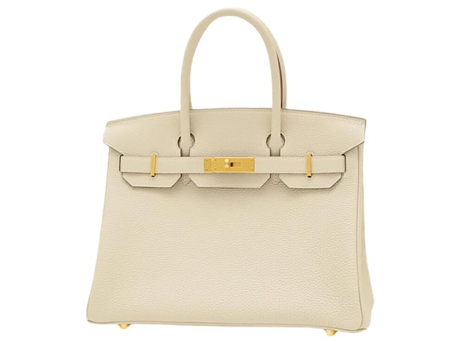 Hermès Birkin 30 Branco Couro  ref.1405506