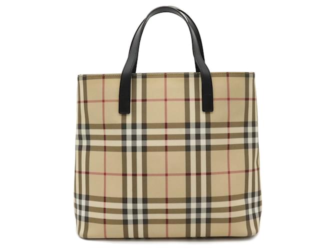 Burberry Nova Check Beige Leinwand  ref.1405520