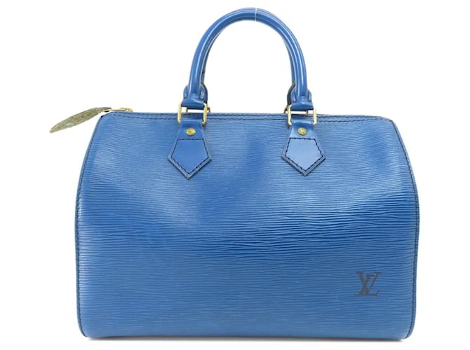 Louis Vuitton Speedy 25 Cuir Bleu  ref.1405544