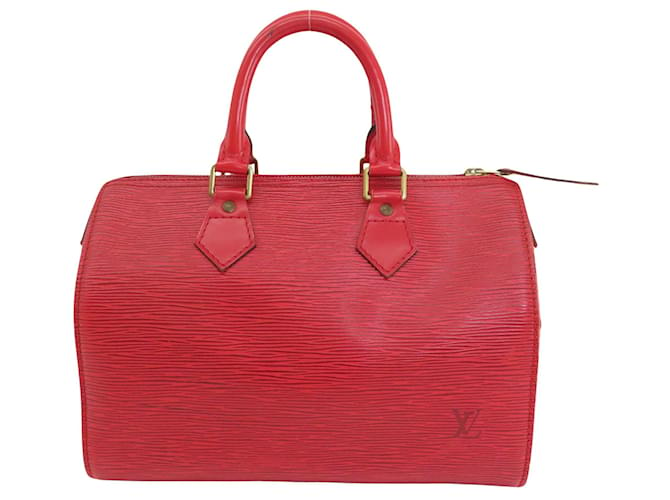 Louis Vuitton Speedy 25 Roja Cuero  ref.1405547