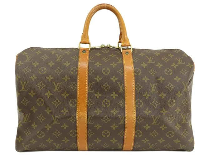 Louis Vuitton Keepall 45 Castaño Lienzo  ref.1405550