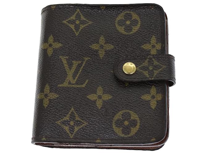 Louis Vuitton Compact zip Marrom Lona  ref.1405551