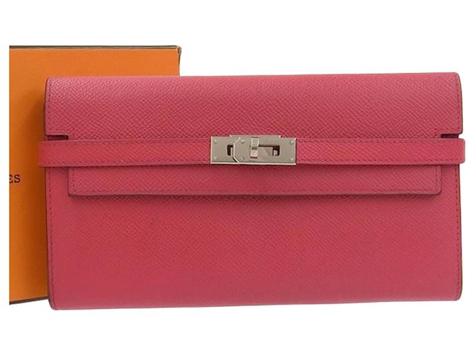 Hermès Kelly Rosa Cuero  ref.1405556