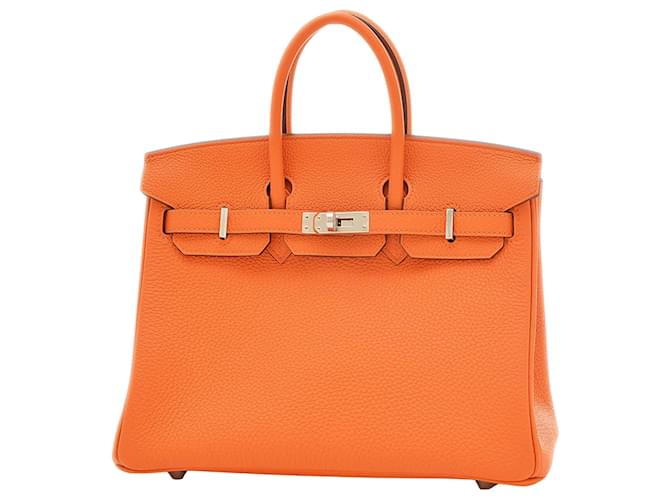 Hermès Birkin 25 Naranja Cuero  ref.1405566