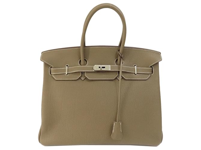 Hermès HERMES BIRKIN 35 Cinza Couro  ref.1405594