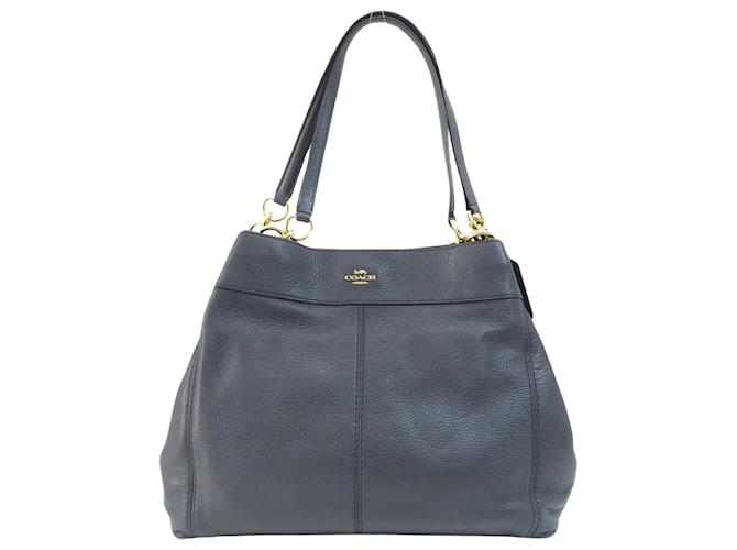 Coach Navy blue Leather  ref.1405671