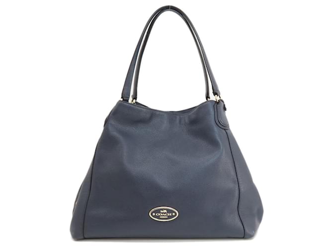 Coach Navy blue Leather  ref.1405678