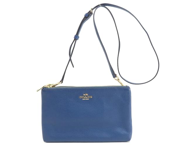 Coach Entrenador Azul Cuero  ref.1405685