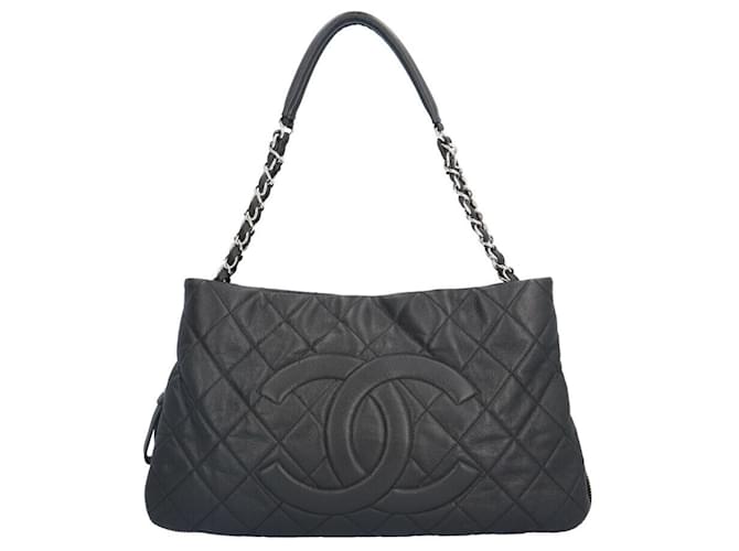 Timeless Chanel Matelassé Preto Couro  ref.1405687