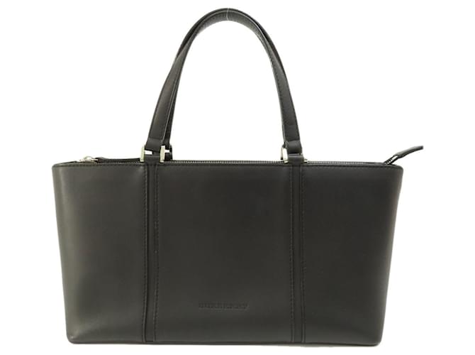 Chèque Vintage Burberry Cuir Noir  ref.1405723