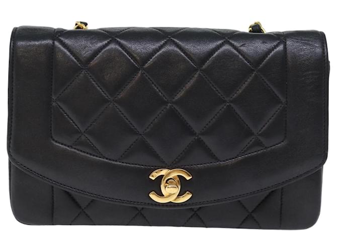 Chanel Diana Preto Couro  ref.1405828