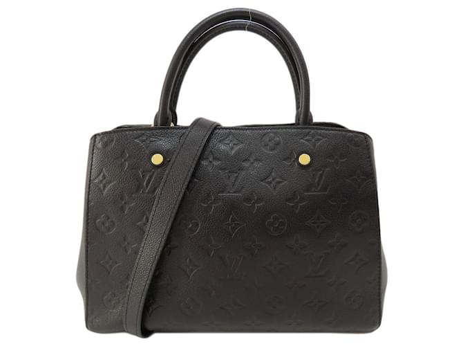 Louis Vuitton Montaigne Negro Cuero  ref.1405839