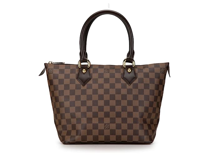 Louis Vuitton Brown Damier Ebene Saleya PM Marrom Lona Bezerro-como bezerro  ref.1405922