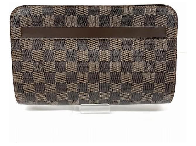 Louis Vuitton Damier Saint Louis Clutch Bag N51993 in Great Condition Brown Cloth  ref.1406005