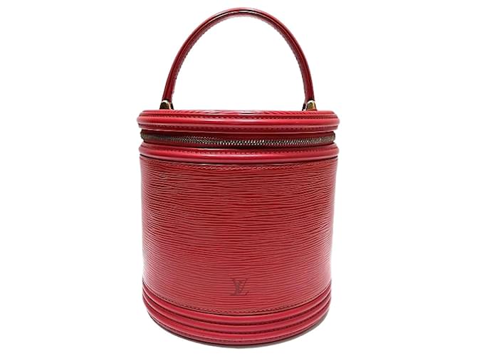 Louis Vuitton Bolsa Epi Cannes M48037 em boa condição Vermelho Couro  ref.1406015