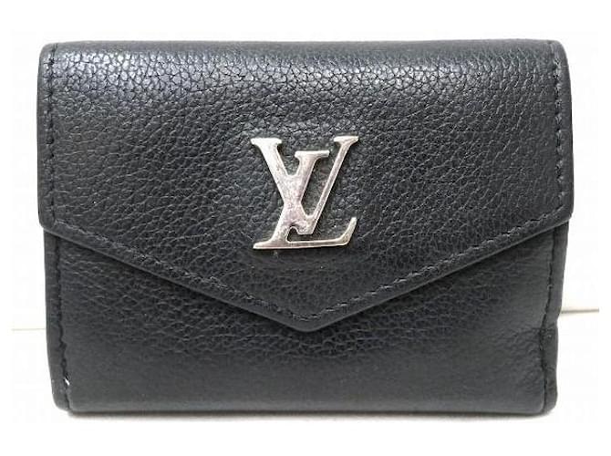 Carteira de couro Louis Vuitton Portefeuille Lockmini M63921 em boas condições Preto  ref.1406019