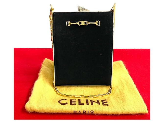 Céline Bolso de hombro de cuero Celine con cadena, bolso cruzado de cuero en muy buen estado  ref.1406031