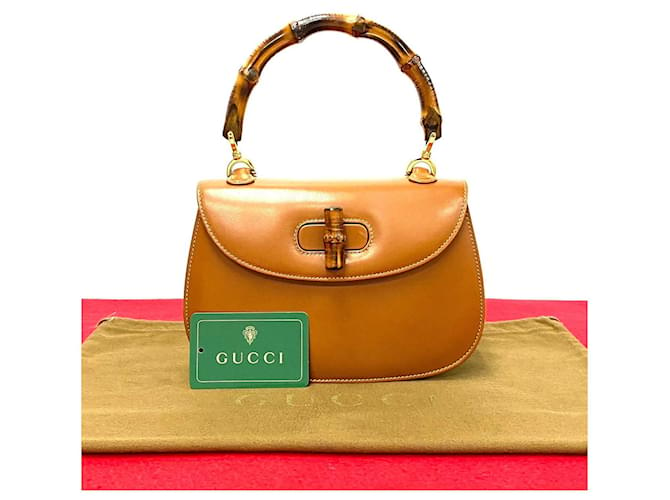Gucci Leder Bambus Handtasche Leder Handtasche 000 46 0188 in guter Kondition  ref.1406051