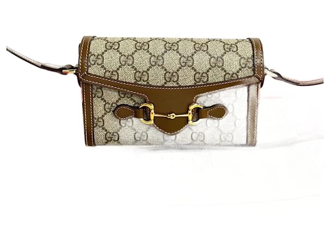 Gucci GG Supreme Horsebit 1955 Crossbody Bag Canvas Crossbody Bag 699296 in excellent condition Cloth  ref.1406052