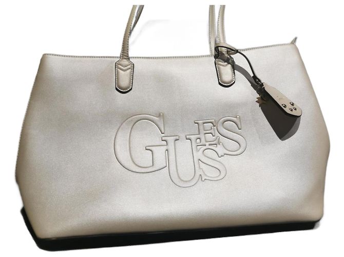 Borsa a tracolla Guess in pelle beige