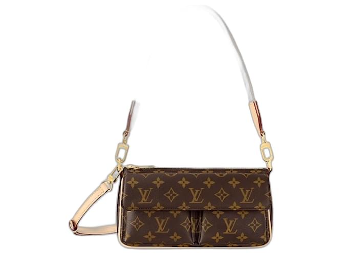 Louis Vuitton Borsa a mano in tela LV Vivache' Marrone Panno  ref.1406068