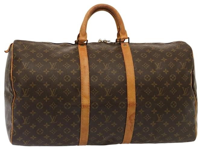 Louis Vuitton Monogram Keepall 55 Boston Bag M41424 LV Auth 75491 Cloth  ref.1406086