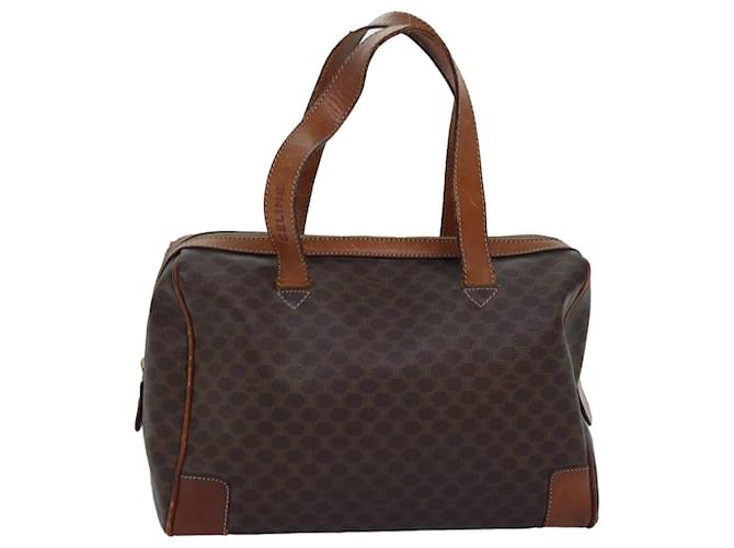 Céline CELINE Sac à main en toile Macadam PVC Marron Auth 76019  ref.1406092